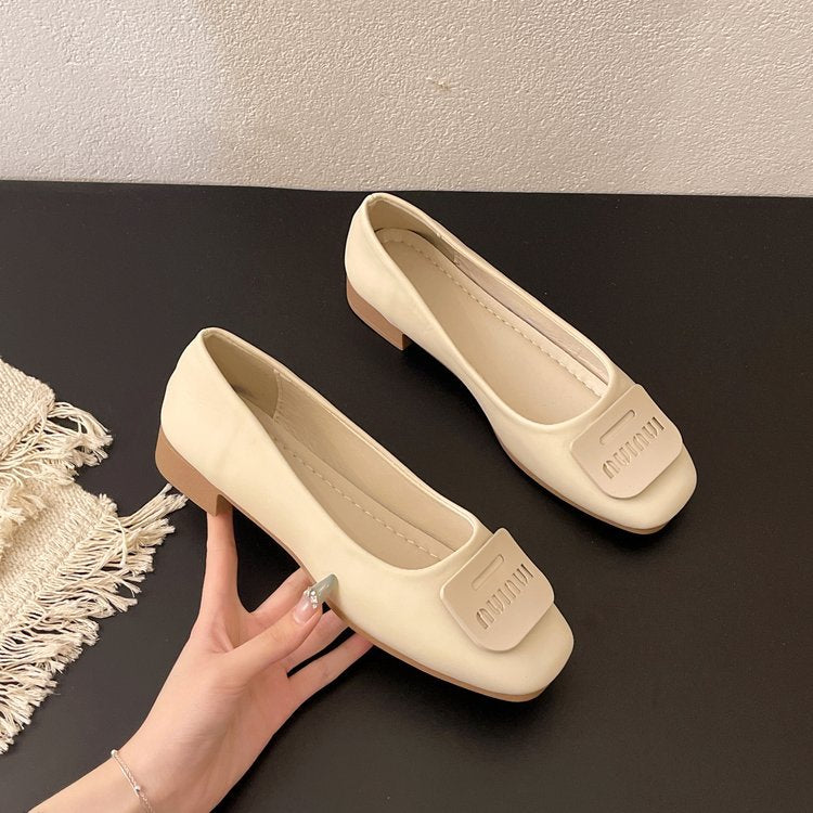 Damen Bequeme Pumps mit quadratischer Schuhspitze EB