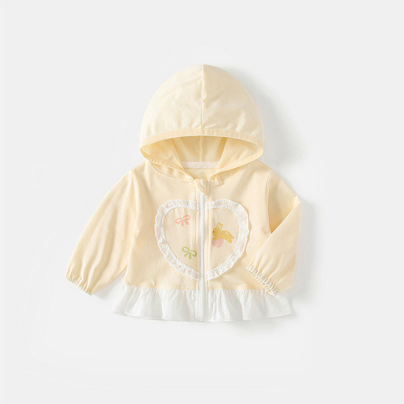 Unisex nan leichte Kapuzen-Windjacke für Kinder mit elastischem Saum und Reißverschluss EB
