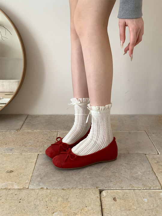 Damen Ballerinas mit schimmerndem Obermaterial und modischem Schleifendesign EB