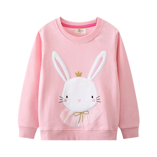 Mädchen Sweatshirt mit niedlichem Hasenmotiv EB