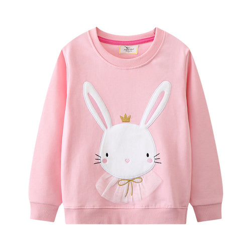 Mädchen Sweatshirt mit niedlichem Hasenmotiv EB