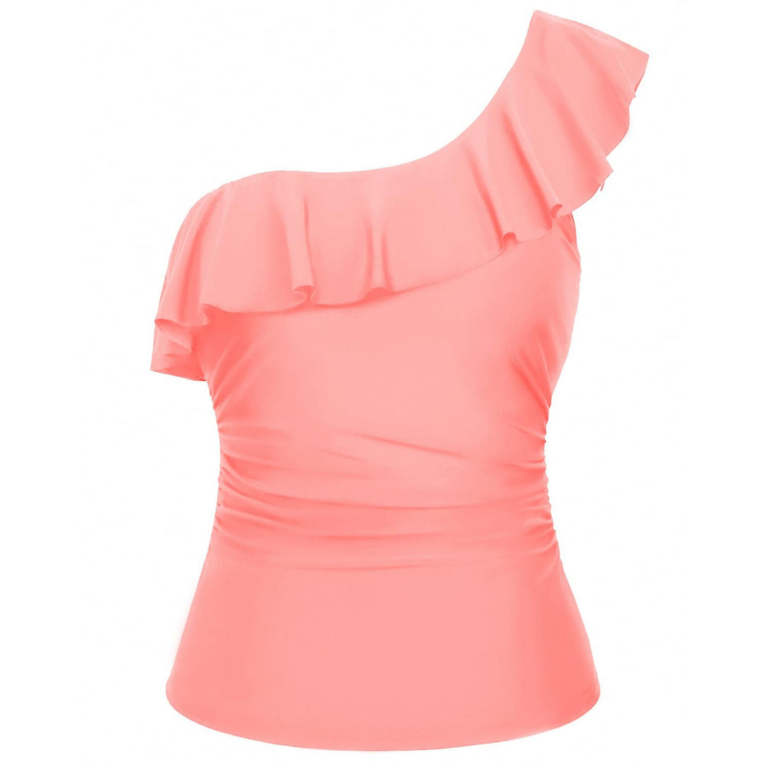 Damen Einseitiges Badeoberteil mit voluminösem Rüschendesign EB
