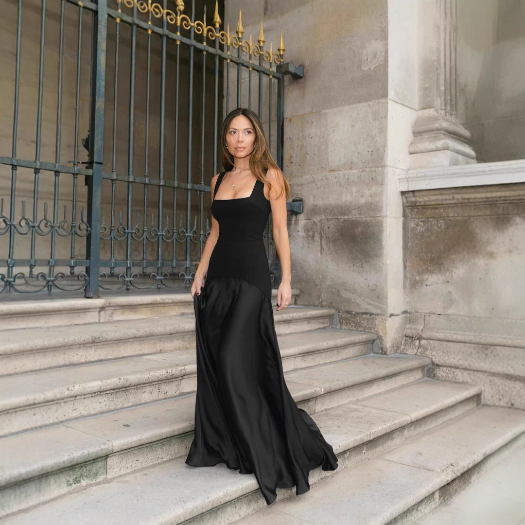 Damen Elegantes Maxikleid mit taillierter Passform und fließendem Rock EB