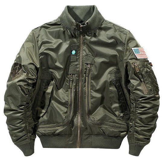 Herren Flieger-Bomberjacke mit multifunktionalen Reißverschluss- und Utility-Taschen EB