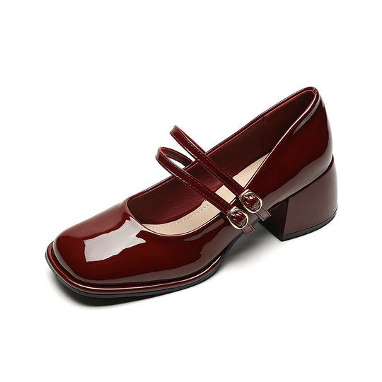 Damen Plateau-Pumps mit dekorativem Doppelriemen EB