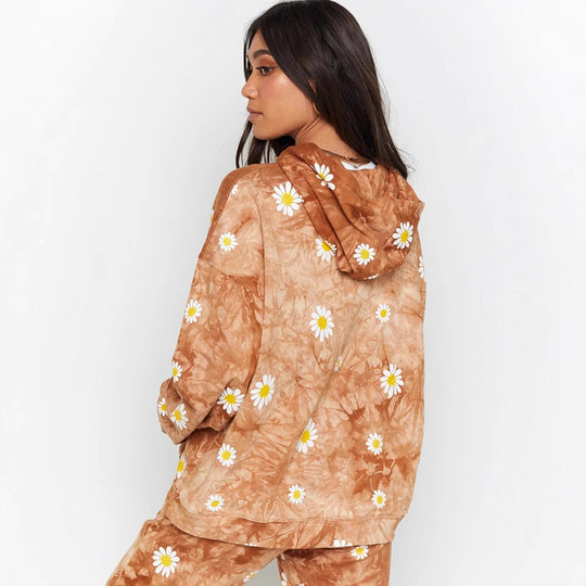 Damen Kapuzenpullover mit floralem Muster EB