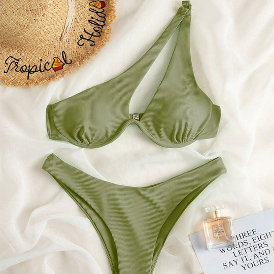 Damen Dreiecks-Bikini mit asymmetrischem Design EB