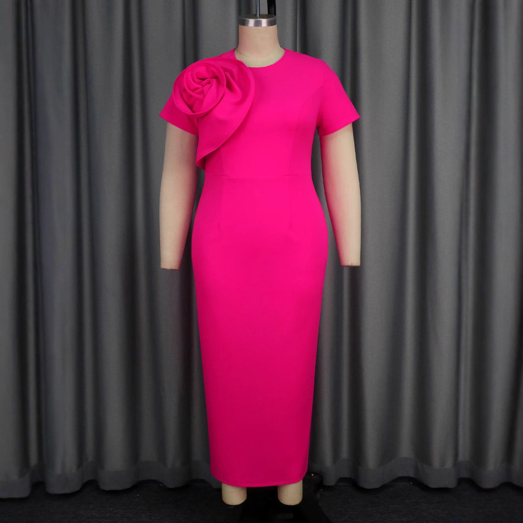 Damen Elegantes Maxikleid mit floralem Rüschendetail EB