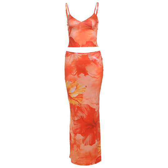 Damen Elegantes Sommerkleid mit floralem Design und schmalem Schnitt EB