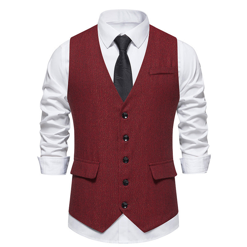 Herren elegante Weste mit feinen Knopfdetails EB