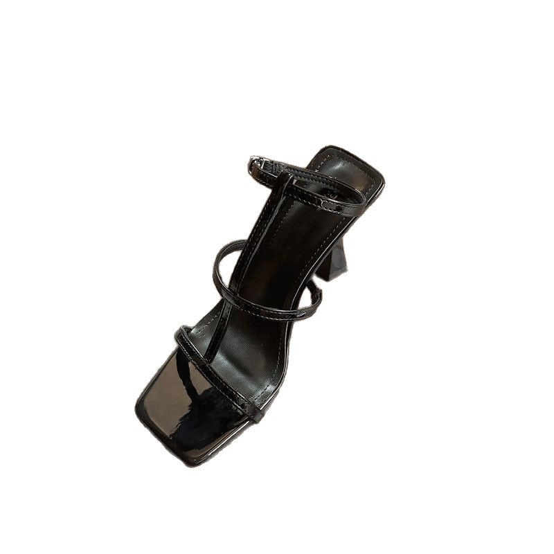 Damen elegante Sandalen mit geometrischem Absatz EB
