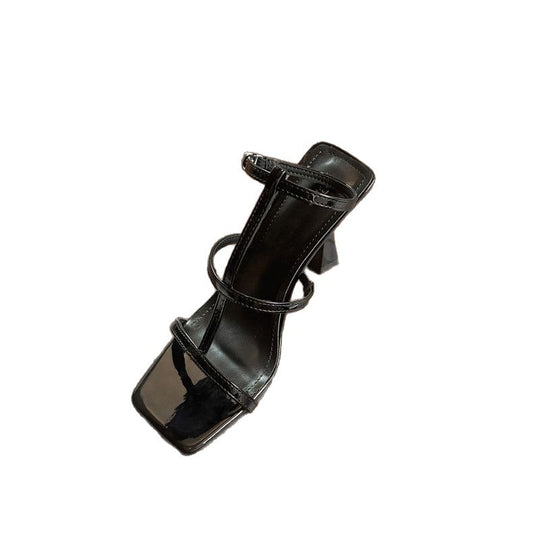 Damen elegante Sandalen mit geometrischem Absatz EB