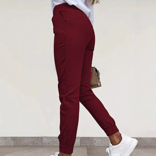 Damen bequeme Slim-Fit Chino-Hose EB