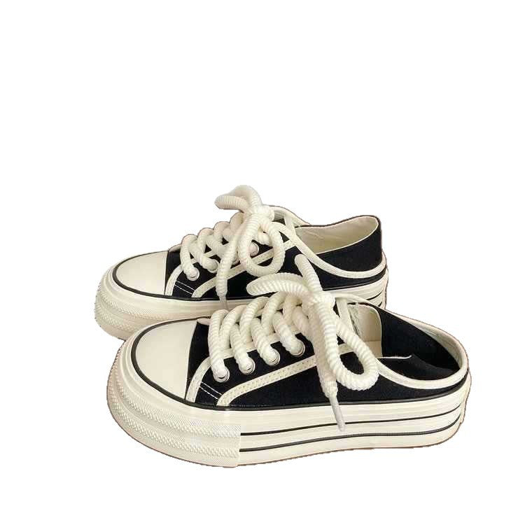 Damen Bequeme Sneaker mit doppelter Sohle und dekorativer Schnürung EB