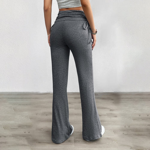 Damen Bequeme Palazzo-Hose mit elastischem Bund und lässigem Schnitt EB