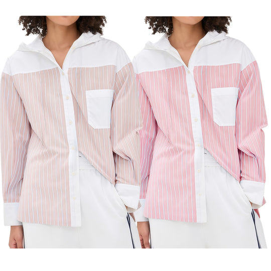 Damen elegante Satinbluse mit Puffärmeln und modernem Kragen EB