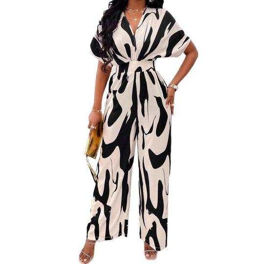 Damen Jumpsuit mit weiten Ärmeln und elegantem Gürtel EB