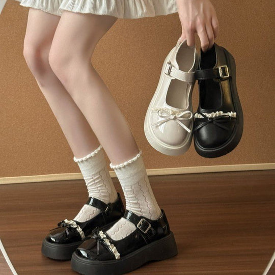 Damen modische Ballerinas mit dekorativem Schleifen-Detail und komfortabel hoher Sohle EB