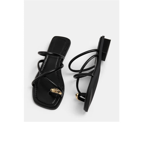Damen Fußbett-Sandalen mit elegantem Kreuzriemendesign EB