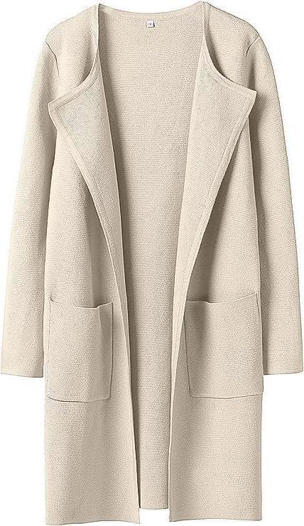 Damen Offener Strickmantel mit Taschen EB