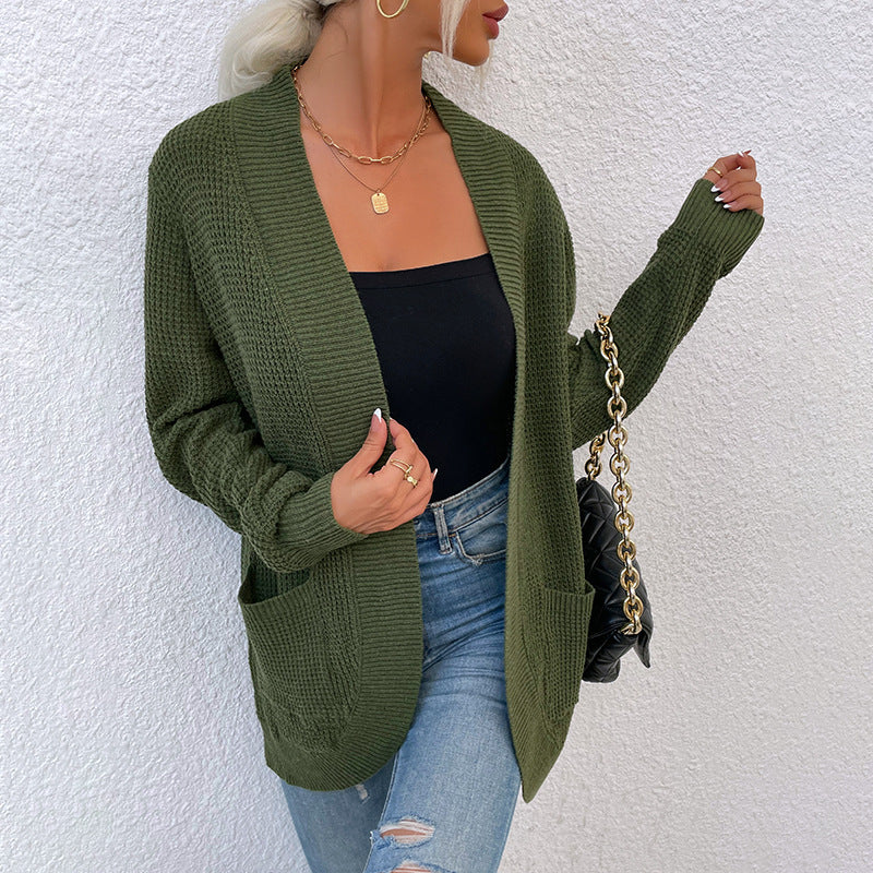 Damen Strickjacke mit lässiger Passform und offenen Taschen EB