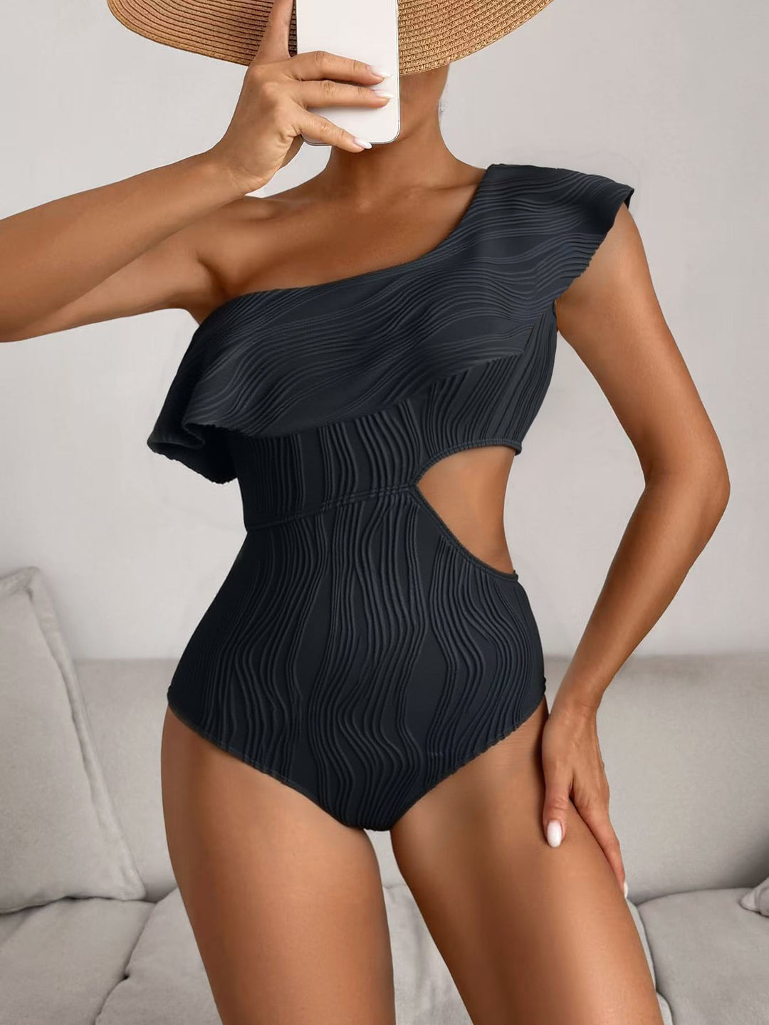 Damen Einseitiger Badeanzug mit elegantem Schnitt EB