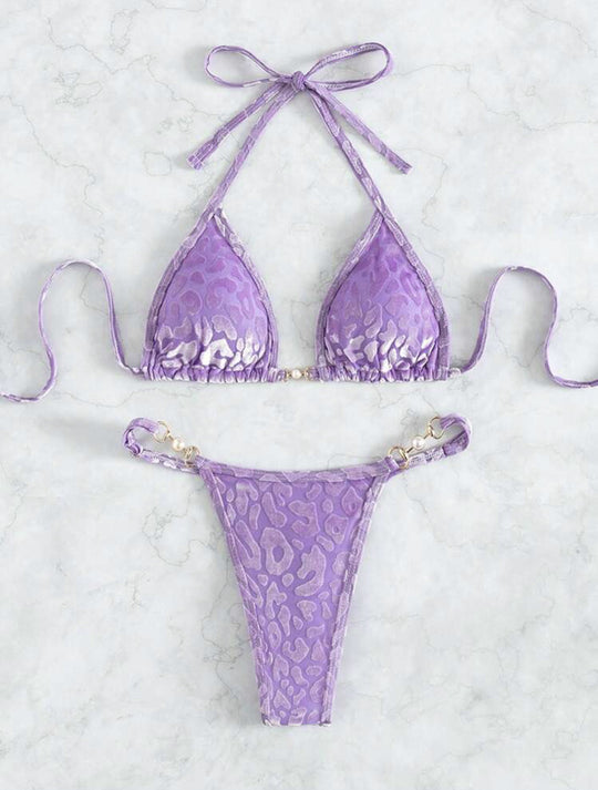Damen Triangel-Bikini mit dekorativen Akzenten und raffiniertem Schnitt EB