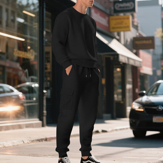 Herren lässiges Sweatshirt und Cargohose Set EB
