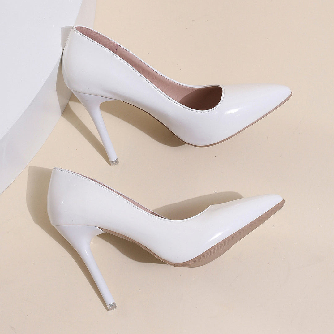 Damen stilvolle High Heels mit glänzendem Obermaterial und elegantem Schnitt EB
