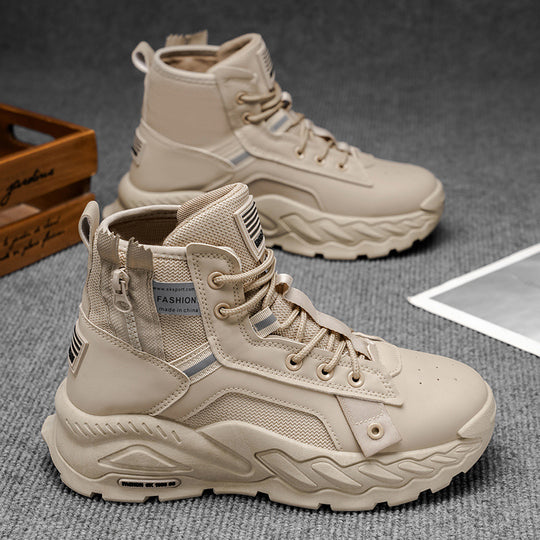 Damen Hohe Schnürstiefel mit trendigem Design und rutschfester Sohle EB