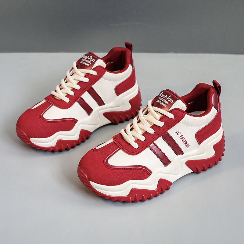 Damen Sportliche Chunky Sneakers mit rutschfester Sohle und atmungsaktiver Oberflächenstruktur EB