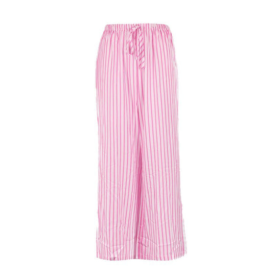 Damen weite Freizeithose mit elastischem Bund und trendigem Streifenmuster EB