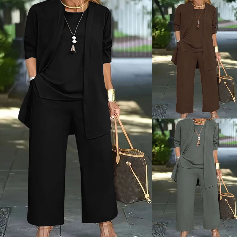 Damen lässiges und elegantes Zweiteiler-Set mit weitem Schnitt und modernen Akzenten EB