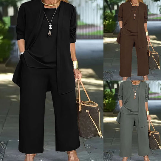 Damen lässiges und elegantes Zweiteiler-Set mit weitem Schnitt und modernen Akzenten EB