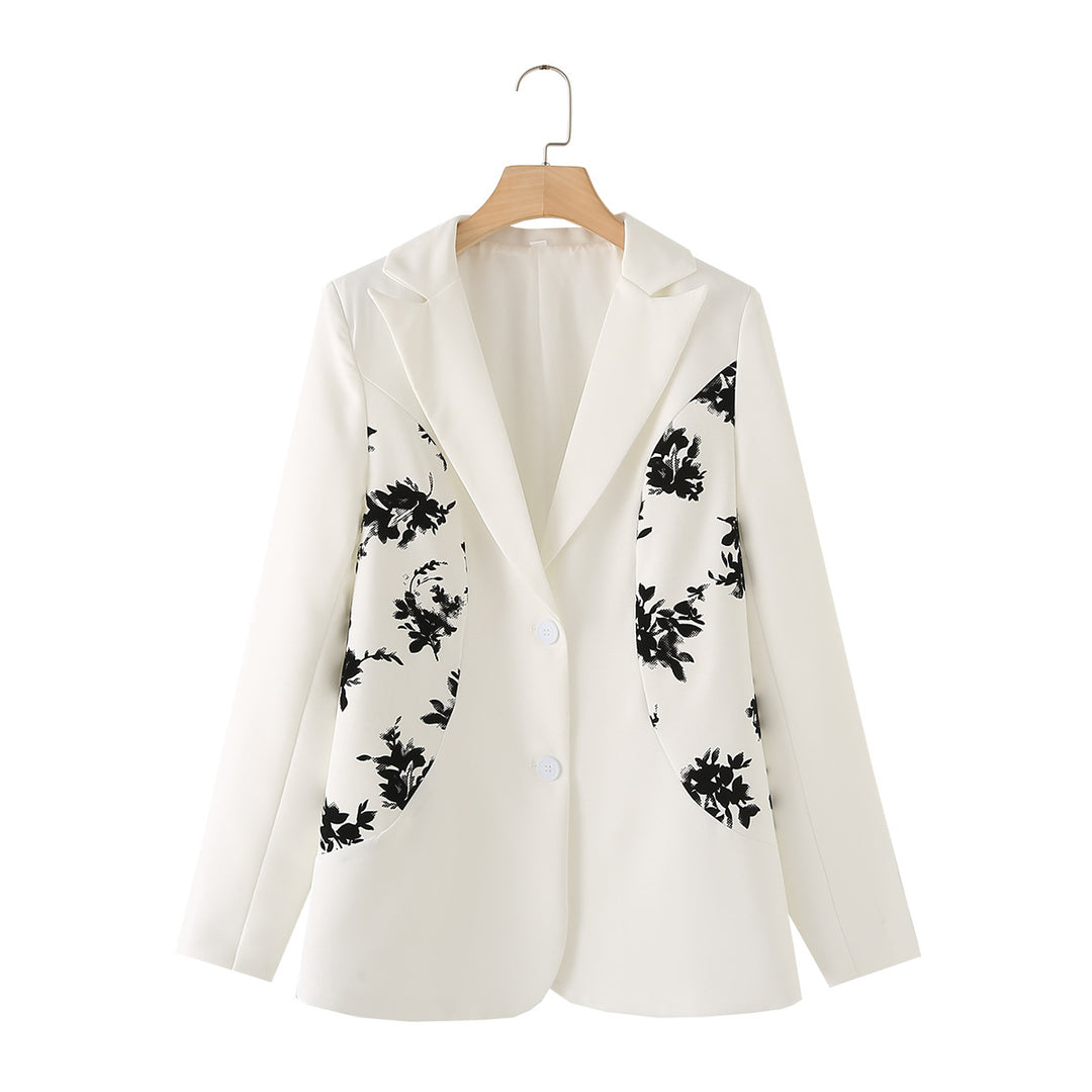 Damen elegante Blazerjacke mit floralen Details und hochwertiger Verarbeitung EB
