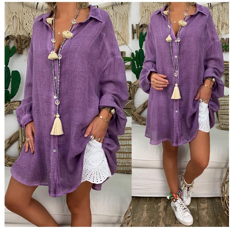 Damen nan leichte Leinen-Tunika mit Knotenfront und Lochspitzen-Shorts EB