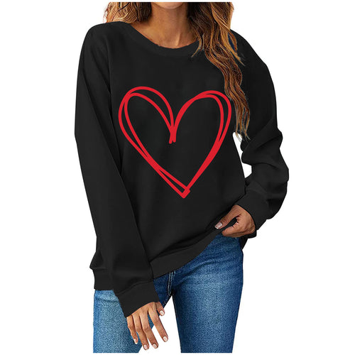 Damen Sweatshirt mit Herzmotiv EB