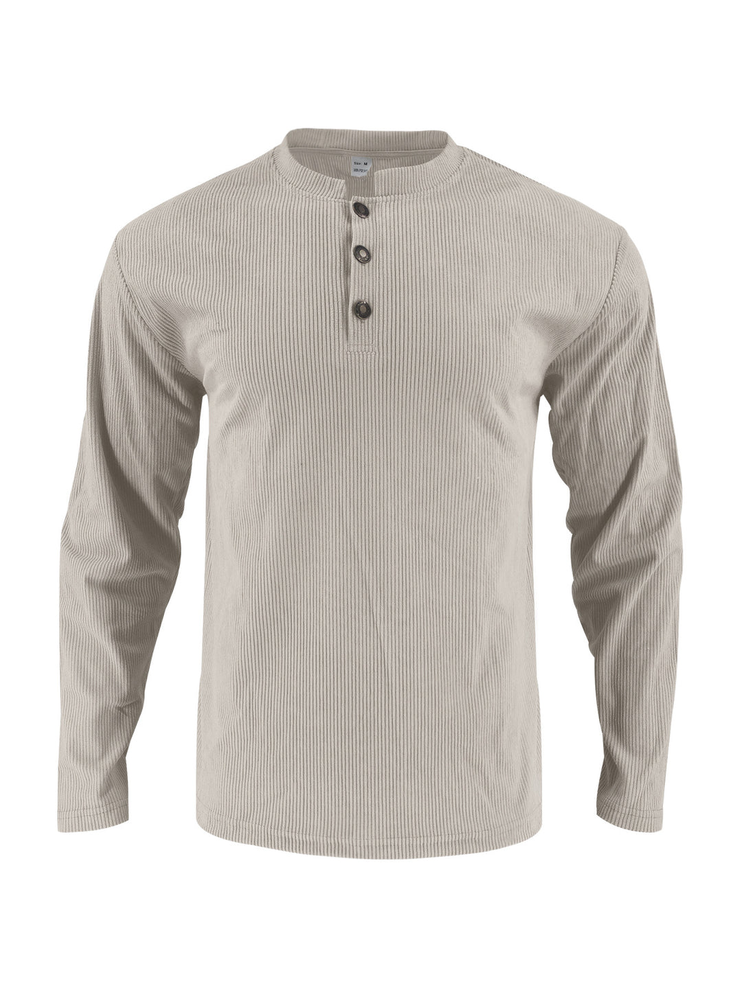 Herren Langarmshirt mit modischer Stehkragen und Knopfleiste EB