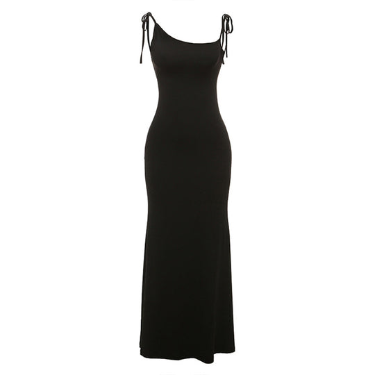 Damen Langes Abendkleid mit verstellbaren Spagettiträgern und figurbetontem Schnitt EB