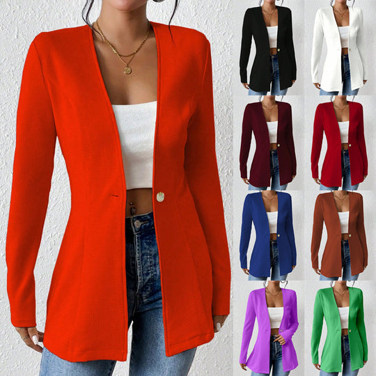 Damen elegante Blazerjacke mit asymmetrischem Schnitt EB