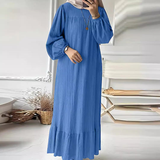 Damen Maxikleid mit waagerechtem Faltenwurf EB