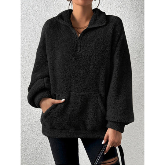 Damen Fleece-Pullover mit hohem Kragen EB
