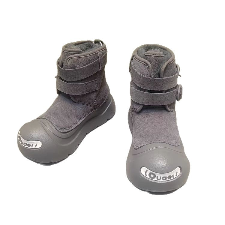 Damen Fleecegefütterte Winterstiefel mit robuster Sohle und verstellbarem Klettverschluss EB