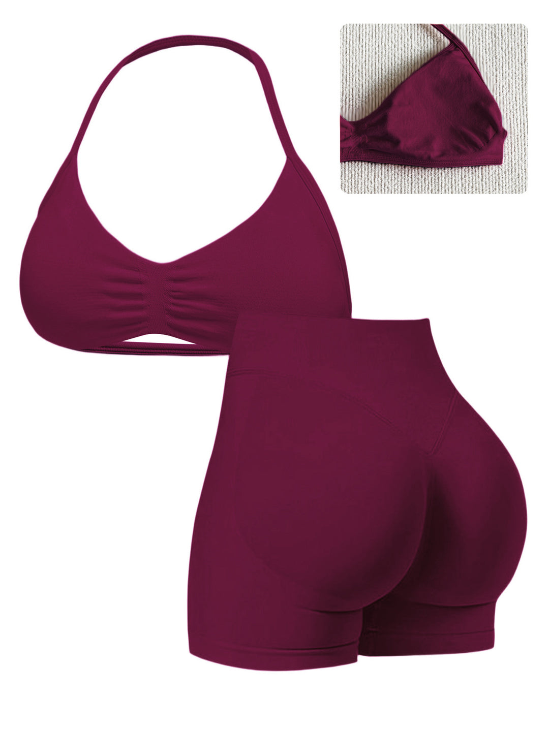 Damen Sportlicher Bikini mit gepolstertem Oberteil und hoher Taille EB
