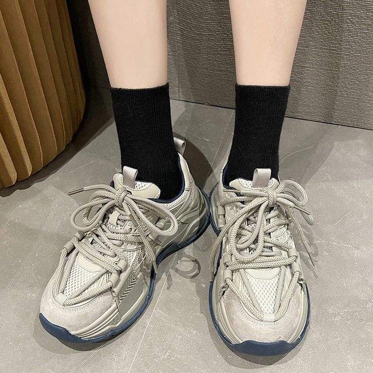 Damen Sportliche chunky Sneakers mit atmungsaktiver Oberflächenstruktur EB