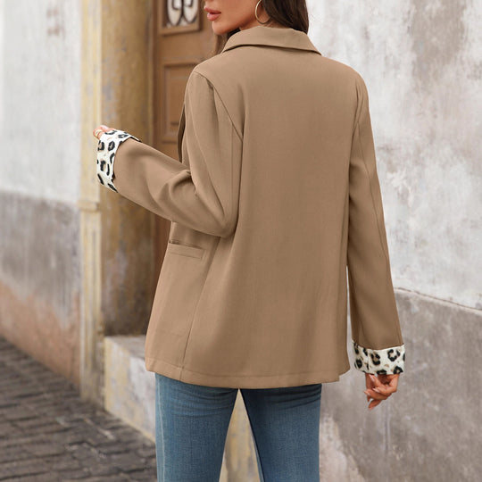 Damen elegante Blazerjacke mit modischen animalischen Ärmeln EB