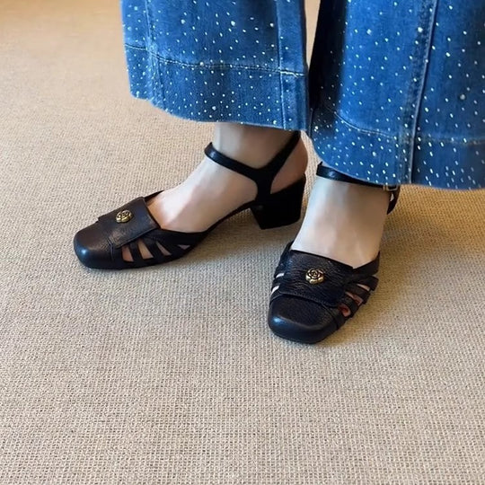 Damen Stylish Komfort-Sandalen mit eleganter Applikation EB