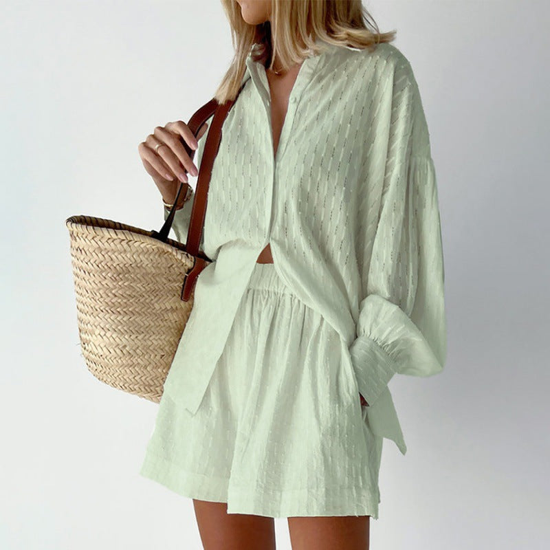 Damen Lässiges Oberteil und Shorts Set mit luftiger Passform EB