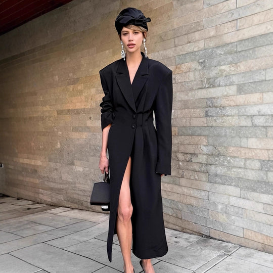 Damen Modische Oversized-Blazerjacke mit tailliertem Schnitt und eleganten Details EB