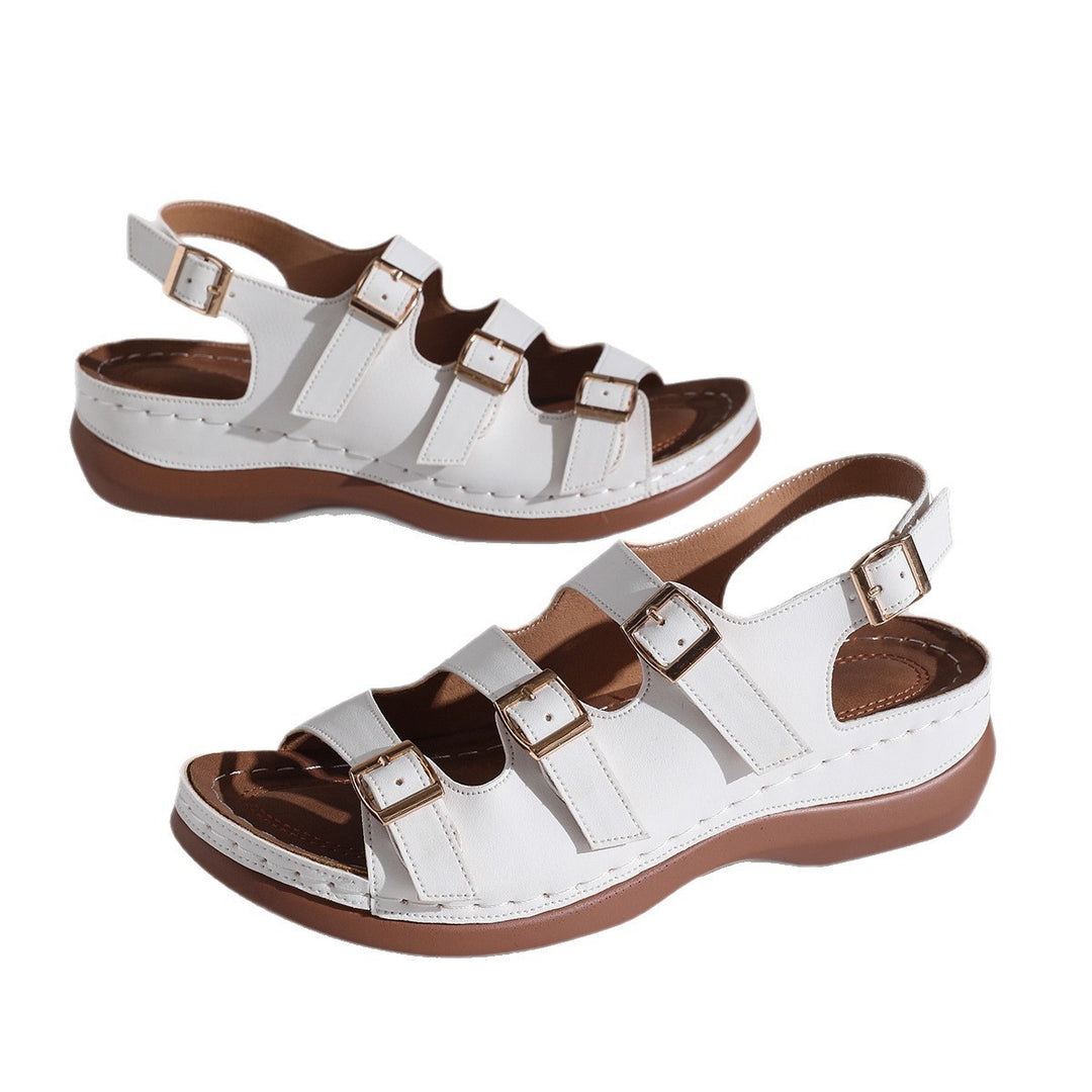 Damen Komfortable geschlossene Sandalen mit verstellbaren Schnallen EB